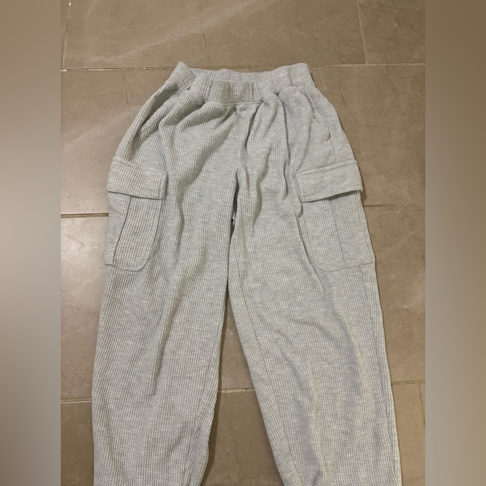 Aerie Light Gray Waffle SweatPants
